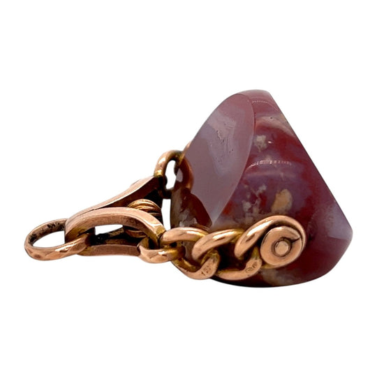 English 9ct Gold & Agate Spinner 'Chain' Setting, c.1890