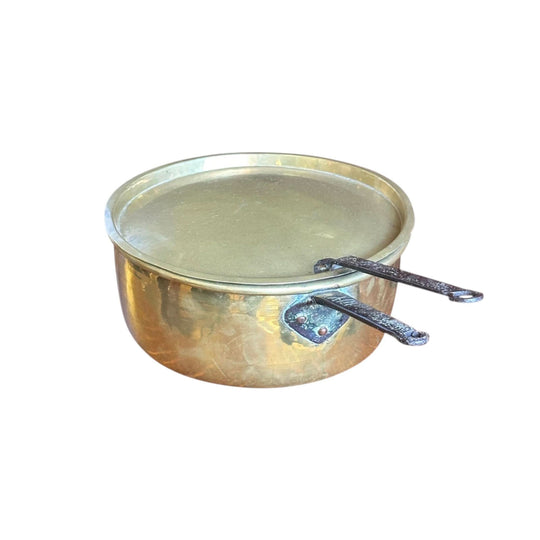 English brass saucepan and lid c.1890