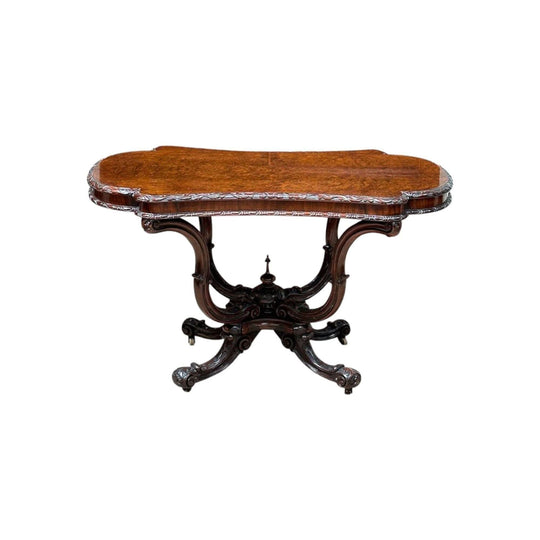 English burr walnut occasional table c.1870