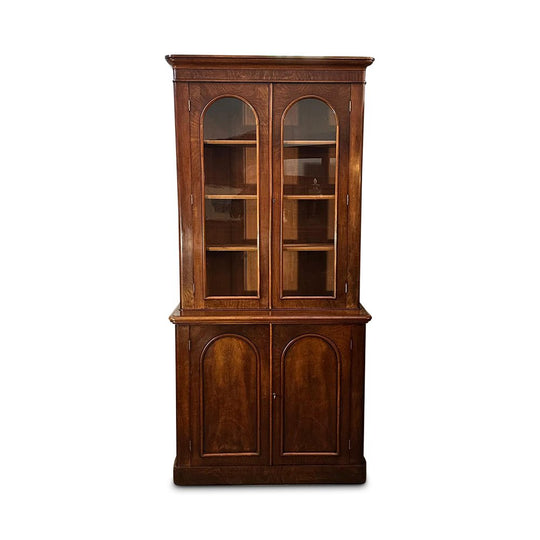 English mahogany 2 section bookcase of narrow proportions c.1850