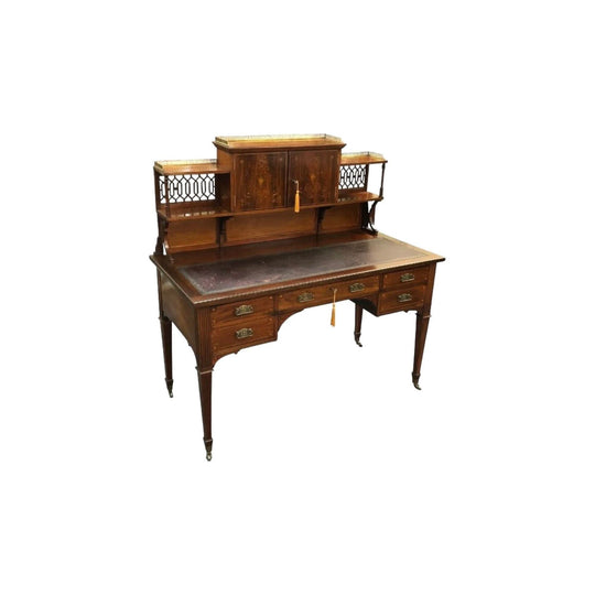 English Mahogany 5-Drawer Desk, c.1890