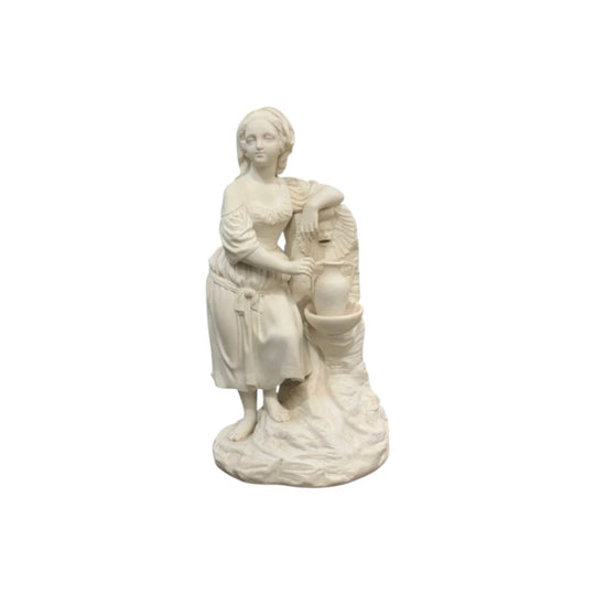 English Parian Figure Depicting Woman With Urn By The Water Well