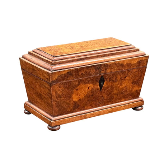 English pollard oak sarcophagus shaped document box c.1860