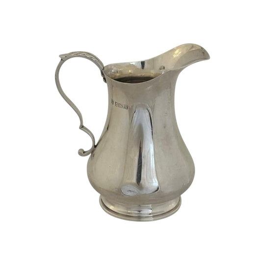 English sterling silver jug marked Birmingham Assay 1961