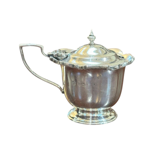 English sterling silver mustard pot c.1909