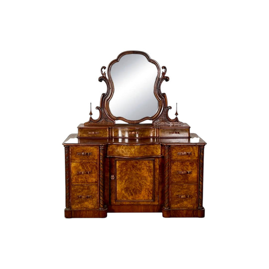 English Victorian Walnut Dressing Table.