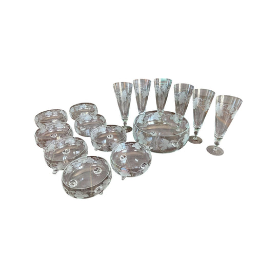 Etched Grape Vine Glassware