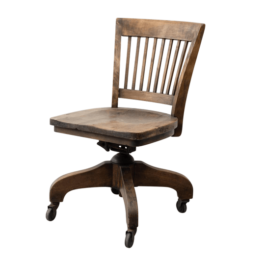 European 19th-Century Mechanical Swivel and Tilt Office Chair on Wheeled Base