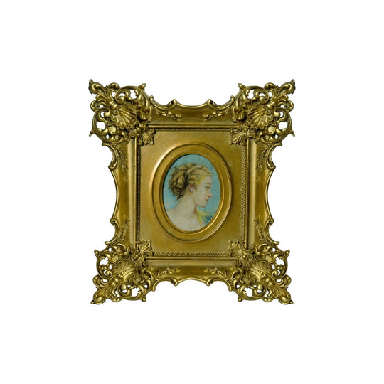 European miniature oval portrait of a lady