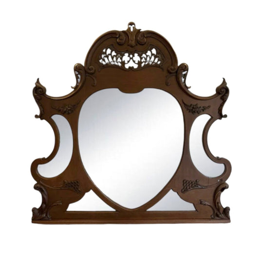 Exquisite Victorian Carved Mahogany Overmantel Mirror – Circa 1890