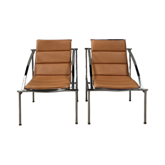 CHROME AND LEATHER LOUNGE CHAIR 1970s