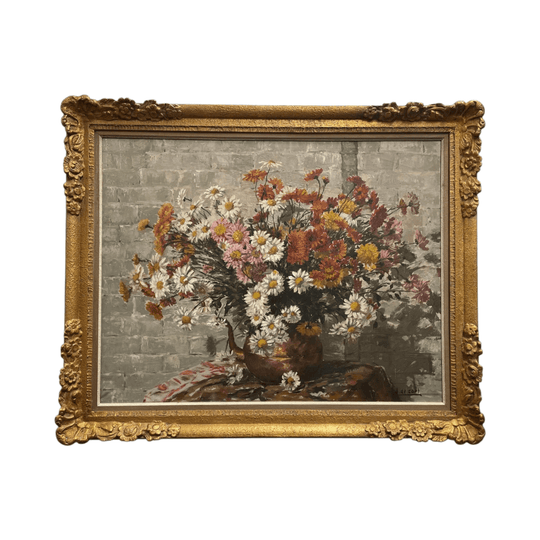 Fabulous Large French Oil on Canvas Floral Still Life Painting