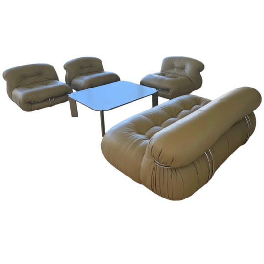 Soriana Sofa and 3 Armchairs designed by Afra and Tobia Scarpa for Cassina.