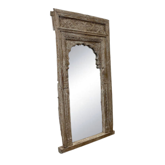 Natural Wood Carved Mirror