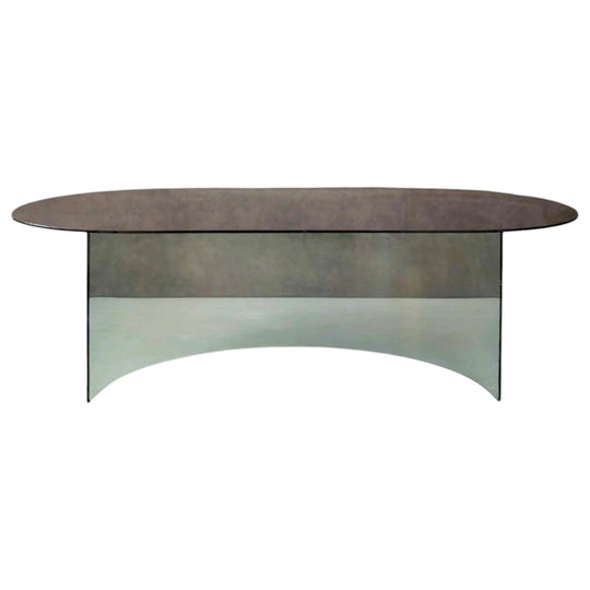 FIAM Italy Smoked Glass Desk or Dining Table Circa 1980