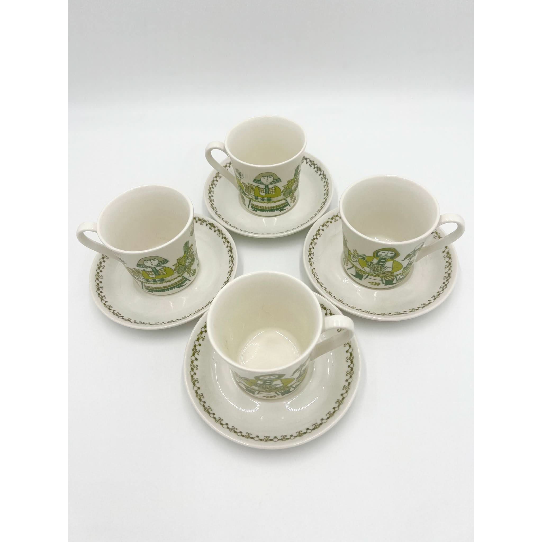 Shop Figgjo / Figgio Norway Turi 'Market' Cups and Saucers x 4 | Bazaa