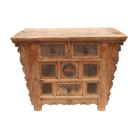 Fine carved 18th century three drawer coffer