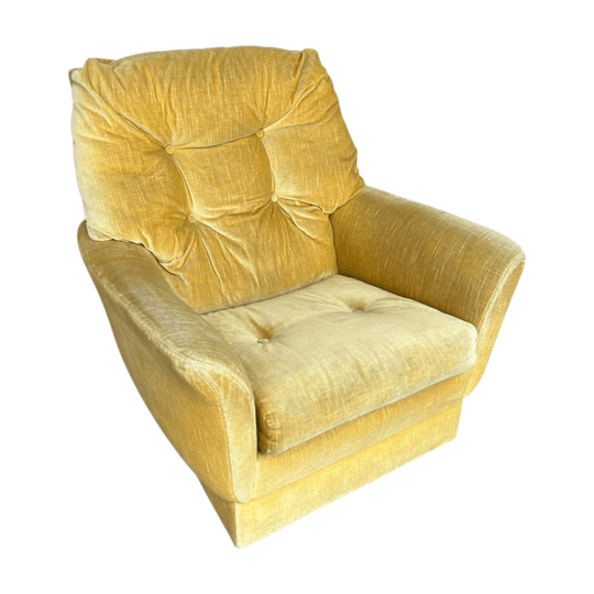 Fler Yellow Velvet Single Lounge Chair