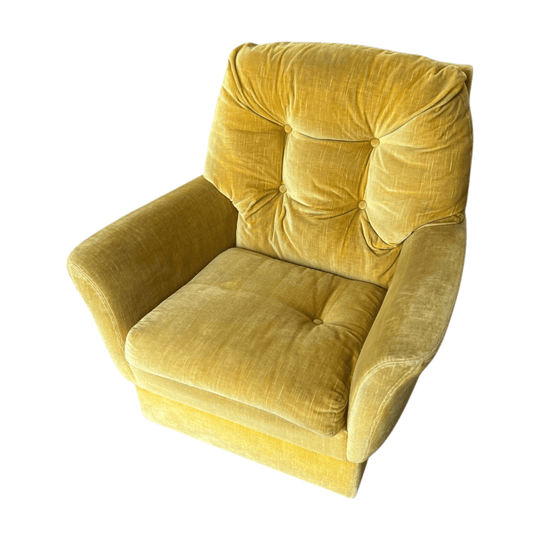 Fler Yellow Velvet Single Lounge Chair (Hole on side)