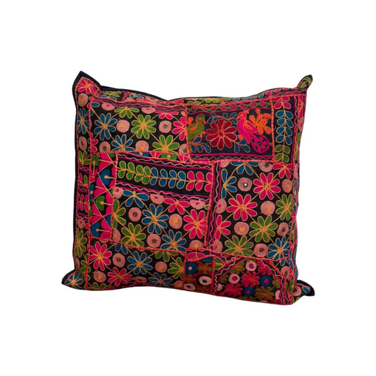 Floral Embroidered Cushion
