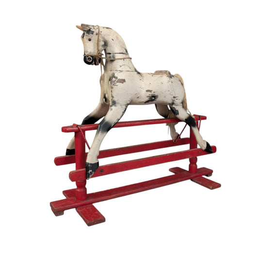 Early Twentieth-Century Roebuck Rocking Horse in Hand-Painted Australian Timber