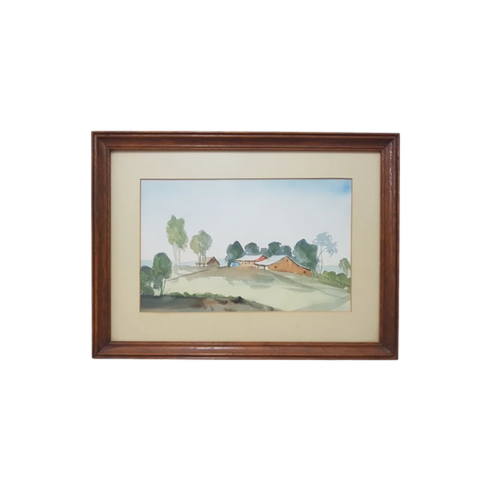Framed Australian School Watercolour Painting