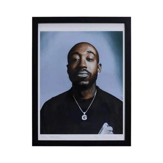 Freddie, 2019 by Al Castro – Limited Edition Print (Edition 3/10), Signed, Framed – Portrait of Freddie Gibbs