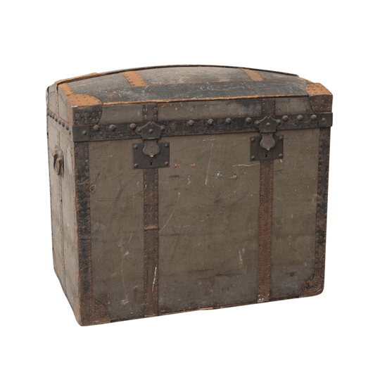 French 19th-Century Curved-Top Trunk with ‘Made in Paris’ Label