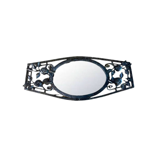 French art deco oval mirror