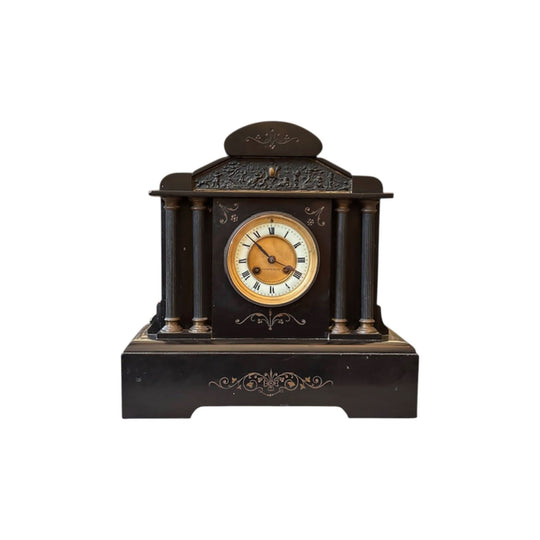French black slate mantle clock c.1890