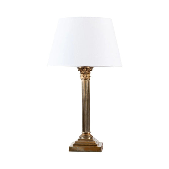 French Brass and Ormolu Corinthian Table Lamp, 20th Century