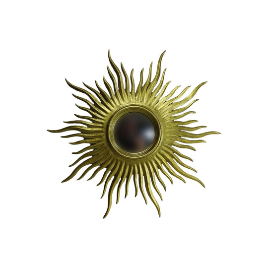 French carved gilt wood spider design sunburst mirror