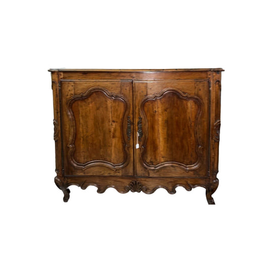 French cherrywood buffet, shaped panels, early 18th century