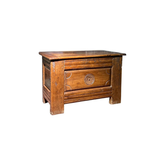 French cherrywood panelled coffer of small size,18th C