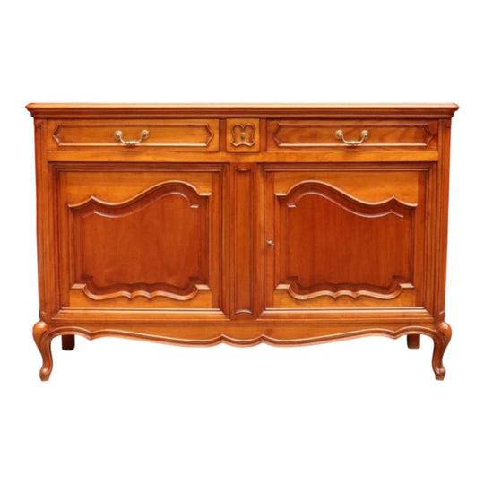 French Cherrywood Sideboard with Brass Handles, Cutlery Drawers and Key. B12811
