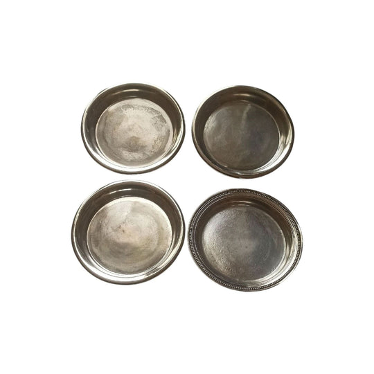 French Christofle silver plate wine bottle coasters