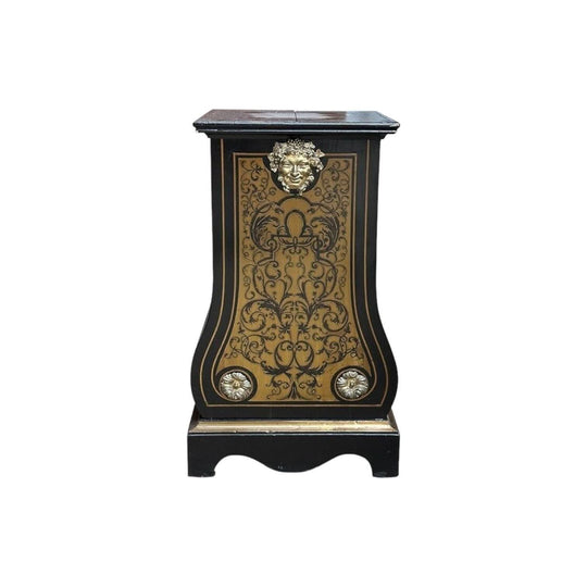 French Ebony Boulle Shaped Pedestal