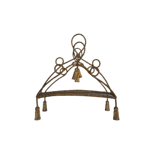 French gilt metal rope twist design magazine rack
