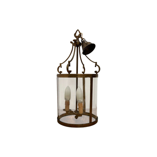 French Glass and Brass Hall Lantern