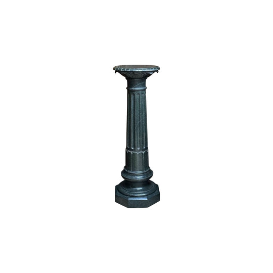 French green marble turned and fluted pedestal c.1860