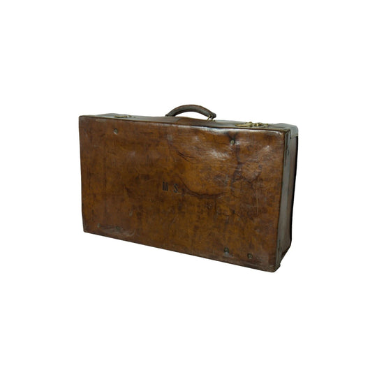 French leather suitcase travel case by Moynat of Paris