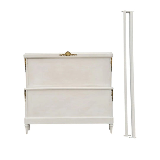 French Louis 16th Style Chalk Painted Queen Size Bed