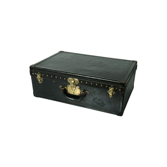 French Louis Vuitton black  suitcase  trunk