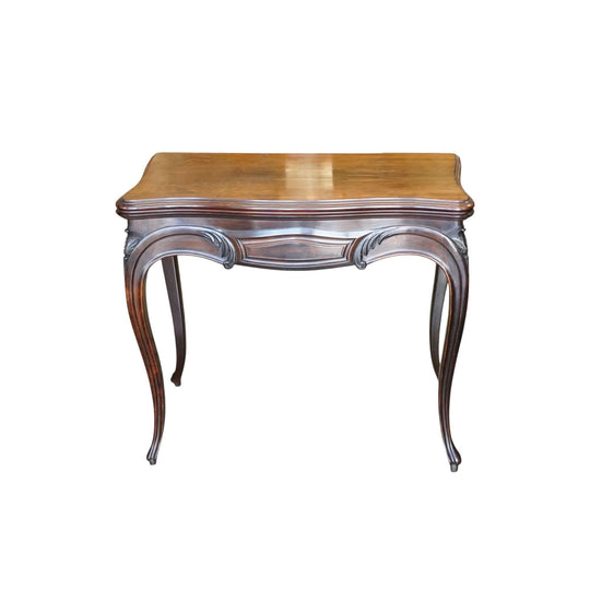 French Louis XV style rosewood card table, c.1875