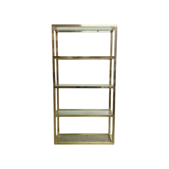 French Mid Century 5 Tiered Glass Shelves By Pierre Vandal