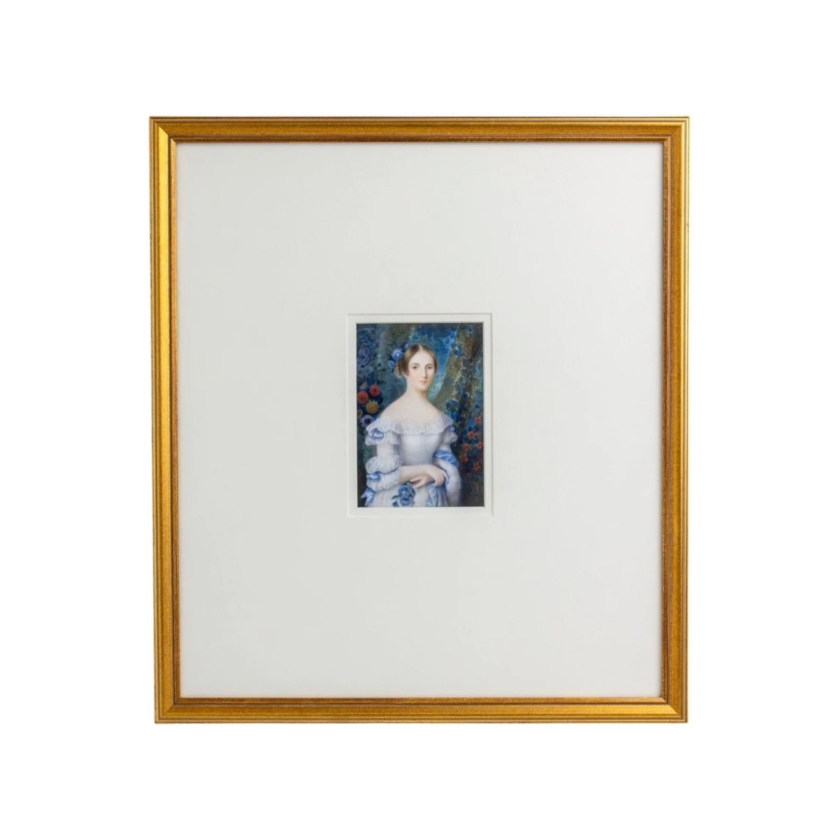 French Miniature Portrait on Ivory in Contemporary Frame | Bazaa | Designer, Vintage and Antique Furniture