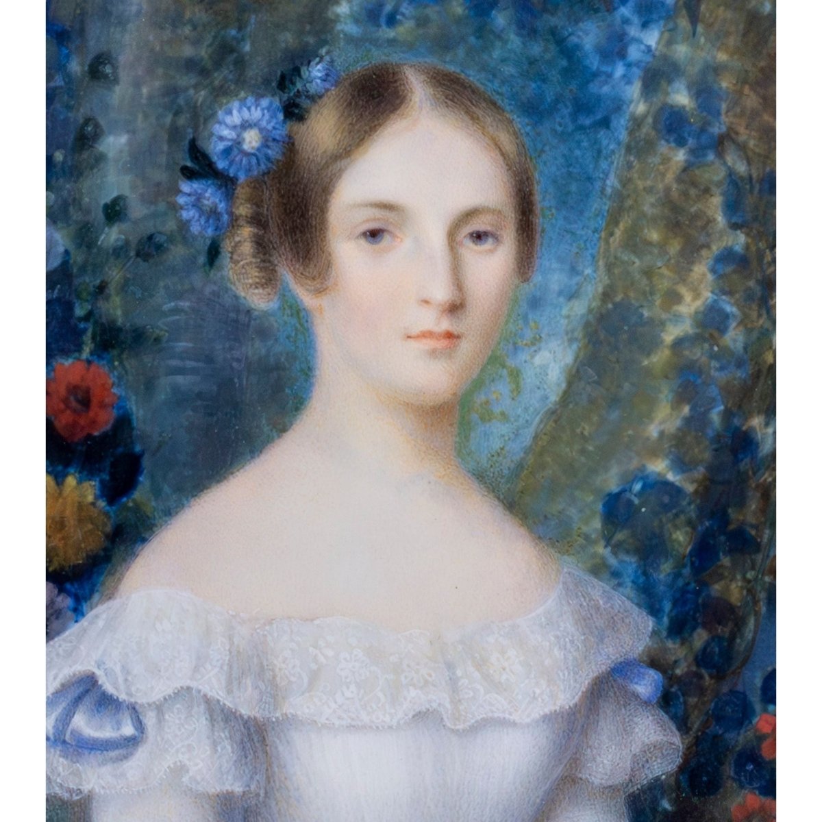 French Miniature Portrait on Ivory in Contemporary Frame | Bazaa | Designer, Vintage and Antique Furniture