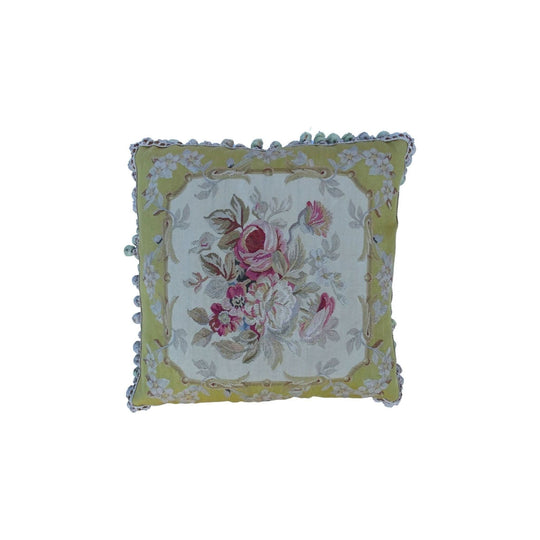 French needlepoint Aubusson style tapestry cushion