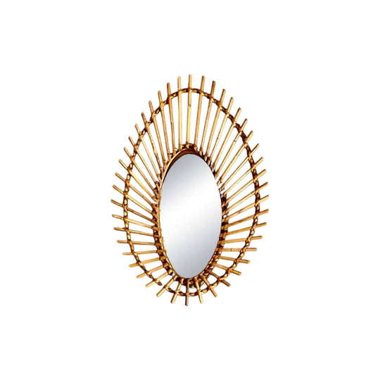 French Oval Cane Mirror