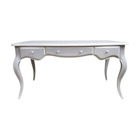 French Provincial Desk in Grey with White Trim